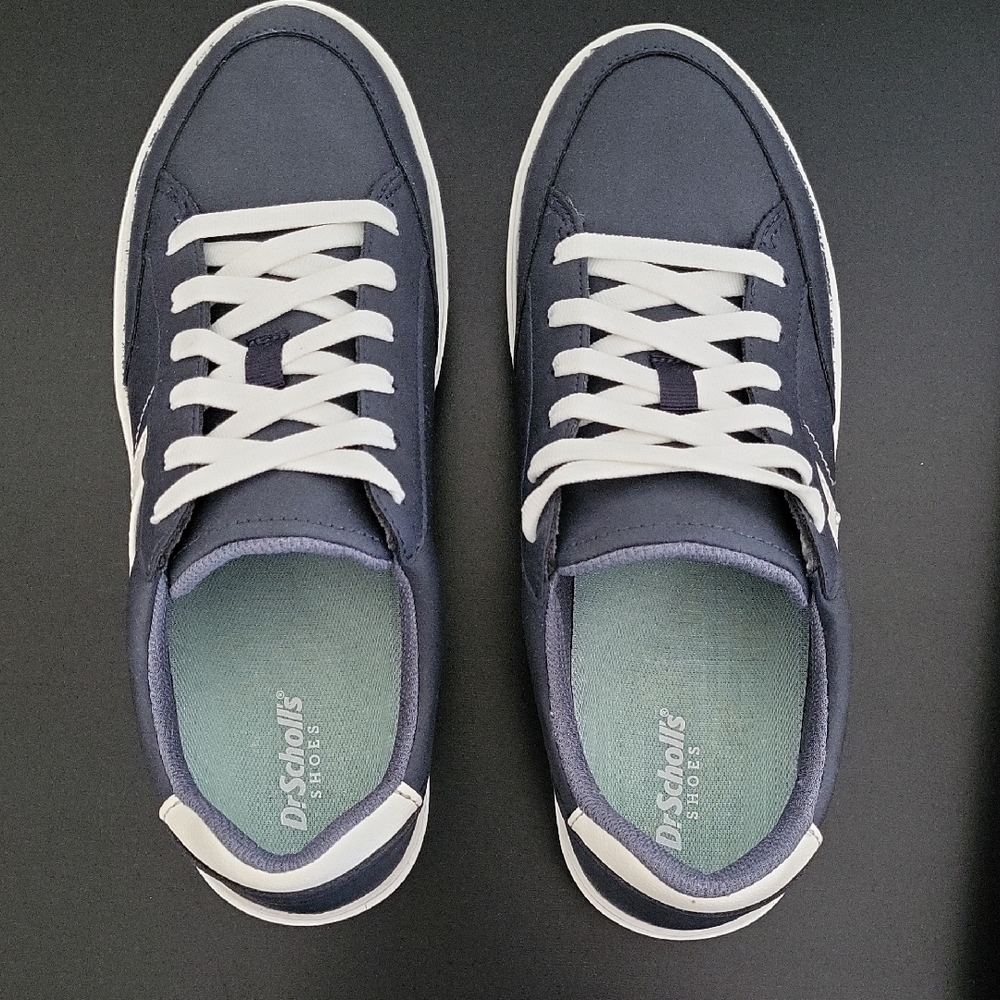 Dr. Scholl's Navy Blue and White Women's Platform Sneakers - Picture 3 of 7